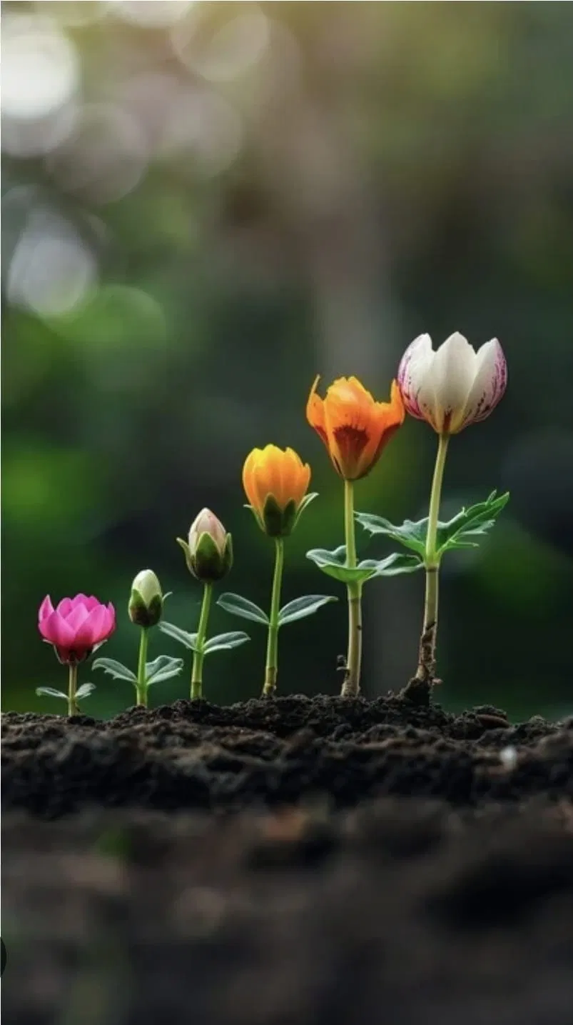 Flowers growing — transformation
